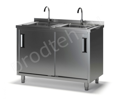 Стол-тумба купе СКМ-2/1200/600 ТММ с двумя мойками купить