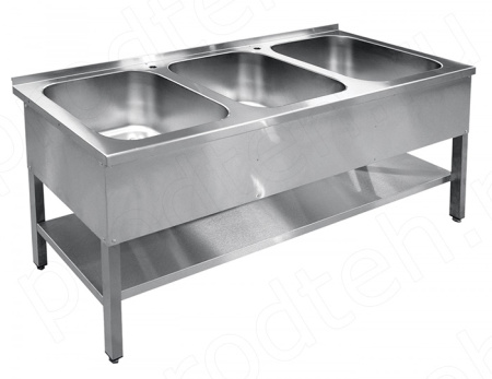 Ванна моечная трёхсекционная ВМП-7-3-5 РН (500х500 каркас нерж.) Абат