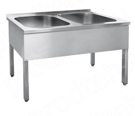 Ванна моечная двухсекционная ВМП-6-2-5 РЧ (500х500 каркас краш.) Абат {1200х600х860 мм}