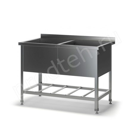 Ванна моечная двухсекционная ВМС-Н 2/620 ТММ с отверстием под смеситель купить