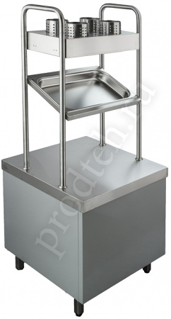 Стол для приборов и подносов ПП-2-6/7СХ Школьник Rada с хлебницей