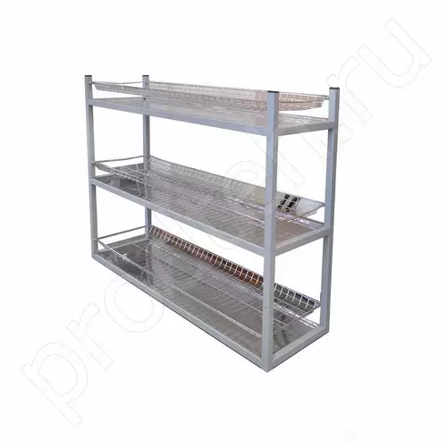 Стеллаж кухонный СТАНДАРТ СКСН-3КС для стаканов и фужеров