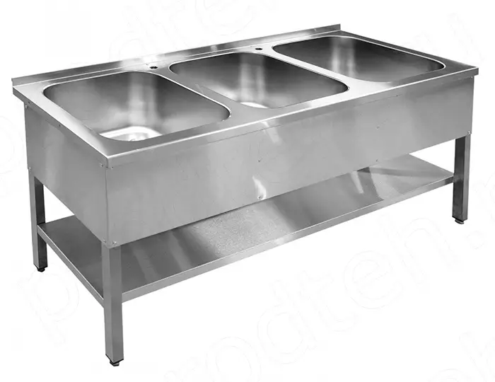 Ванна моечная трёхсекционная ВМП-7-3-5 РН (500х500 каркас нерж.) Абат