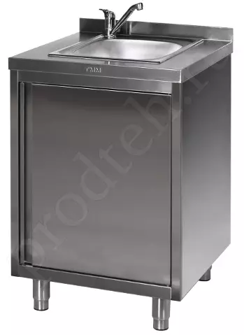 Мойка-тумба ТМ-2/600/600 ТММ односекционная с дверцей с бортом