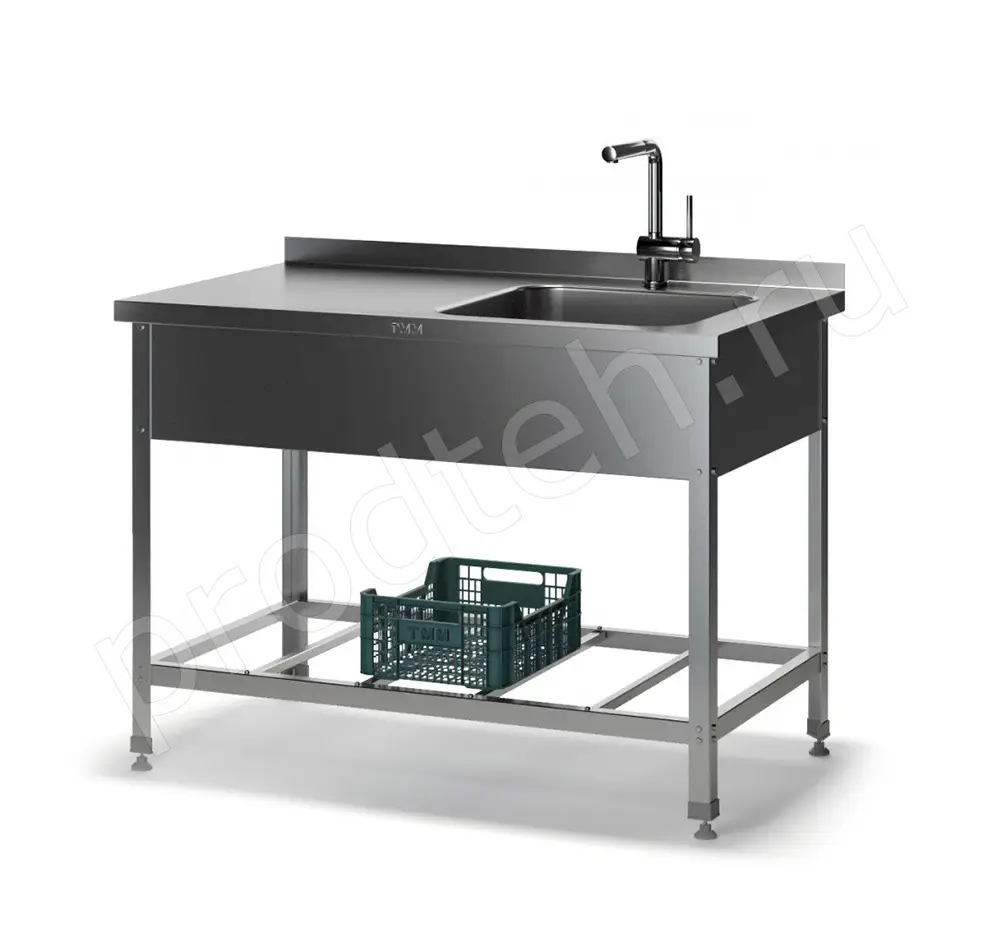 Ванна моечная с рабочей поверхностью МС 2/1500/600 ТММ с бортом
