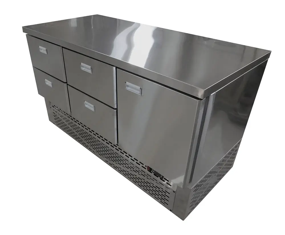 Стол холодильный с бортом/без борта 1 дверь+2 ящика+2 ящика СХП-1Д+2Я+2Я-148/70