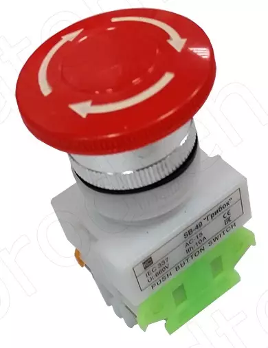 Кнопка СТОП SB-49 Стоп 1 3 1 Р для МИМ-300, 600, 80-01, МПО-1, МПР-350М, ОР-1, МОК (49.00.02)