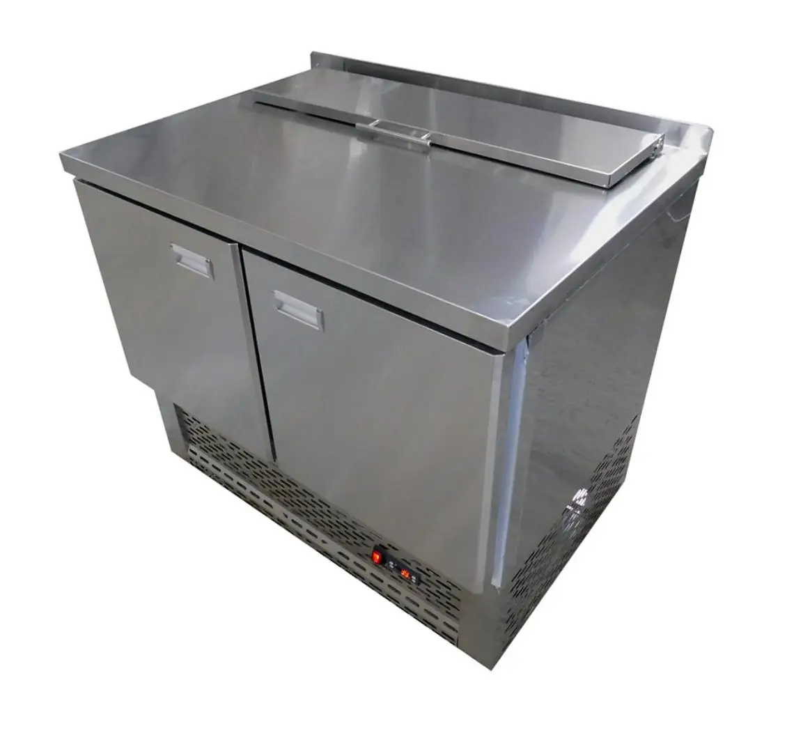 Стол холодильный саладетта с крышкой с бортом 2 двери СХСд(1/3)КП-2Д-100/60