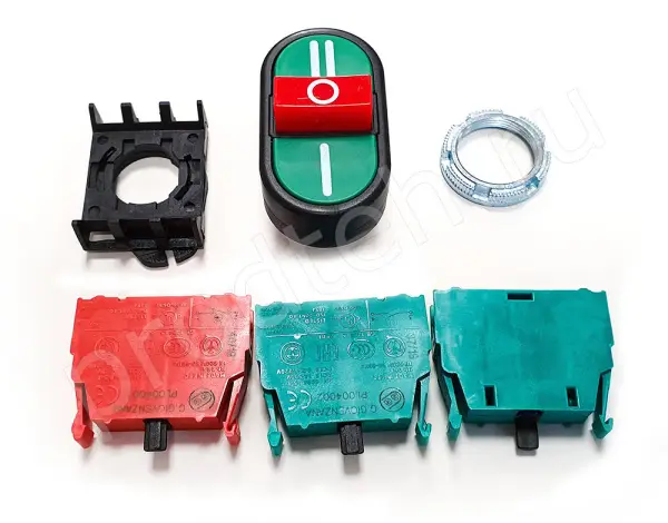 Кнопочная панель на 2 скорости 500В красно-зелёная