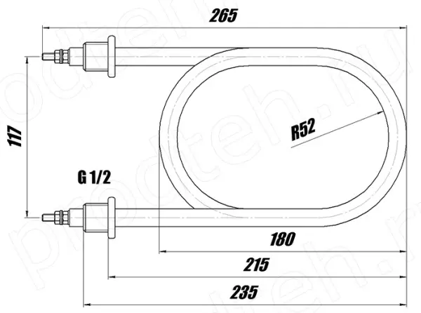ТЭН-100А13/3,5Р220-63А электрокотла КПЭ-160, КЭ-160 (межосевое 117 мм)