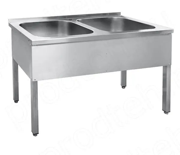 Ванна моечная двухсекционная ВМП-6-2-5 РЧ (500х500 каркас краш.) Абат {1200х600х860 мм}