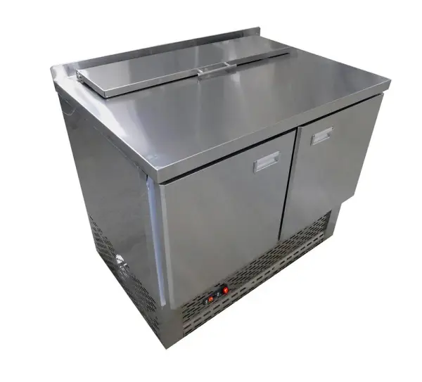 Стол холодильный саладетта с крышкой с бортом 2 двери СХСд(1/6)КП-2Д-100/70