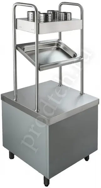 Стол для приборов и подносов ПП-2-6/7СХ Школьник Rada с хлебницей